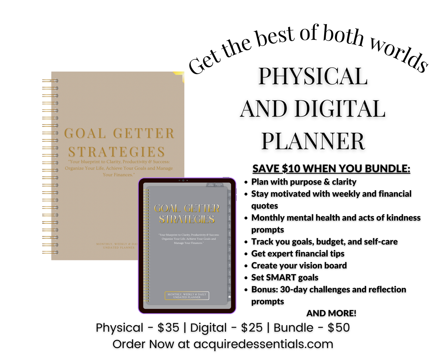 Goal Getter Bundle – Physical + Digital Planner